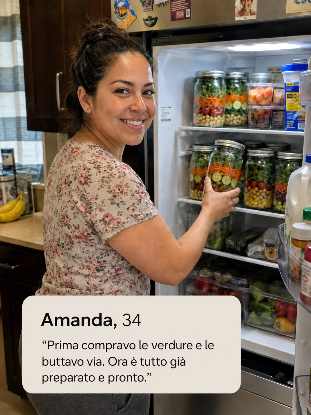 Amanda, 34 anni — Compravo verdure e le buttavo via. Adesso è tutto preparato e pronto