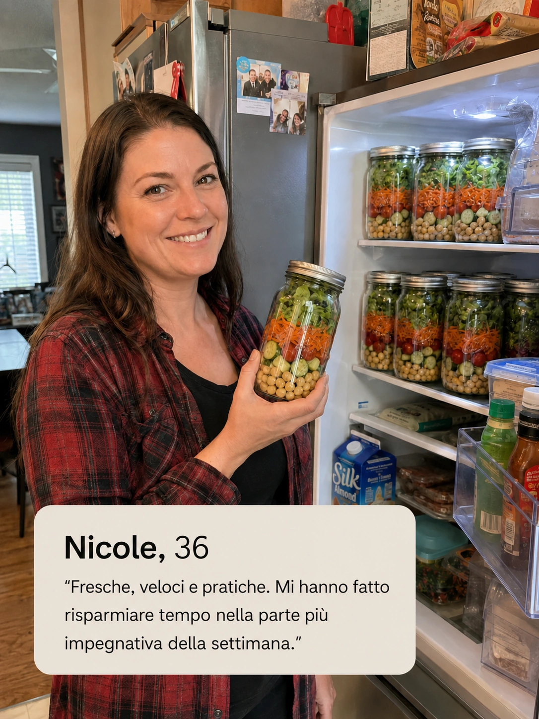 Nicole, 36 anni — Fresca, veloce e pratica. Questo mi ha fatto risparmiare tempo durante la parte più impegnativa della mia settimana