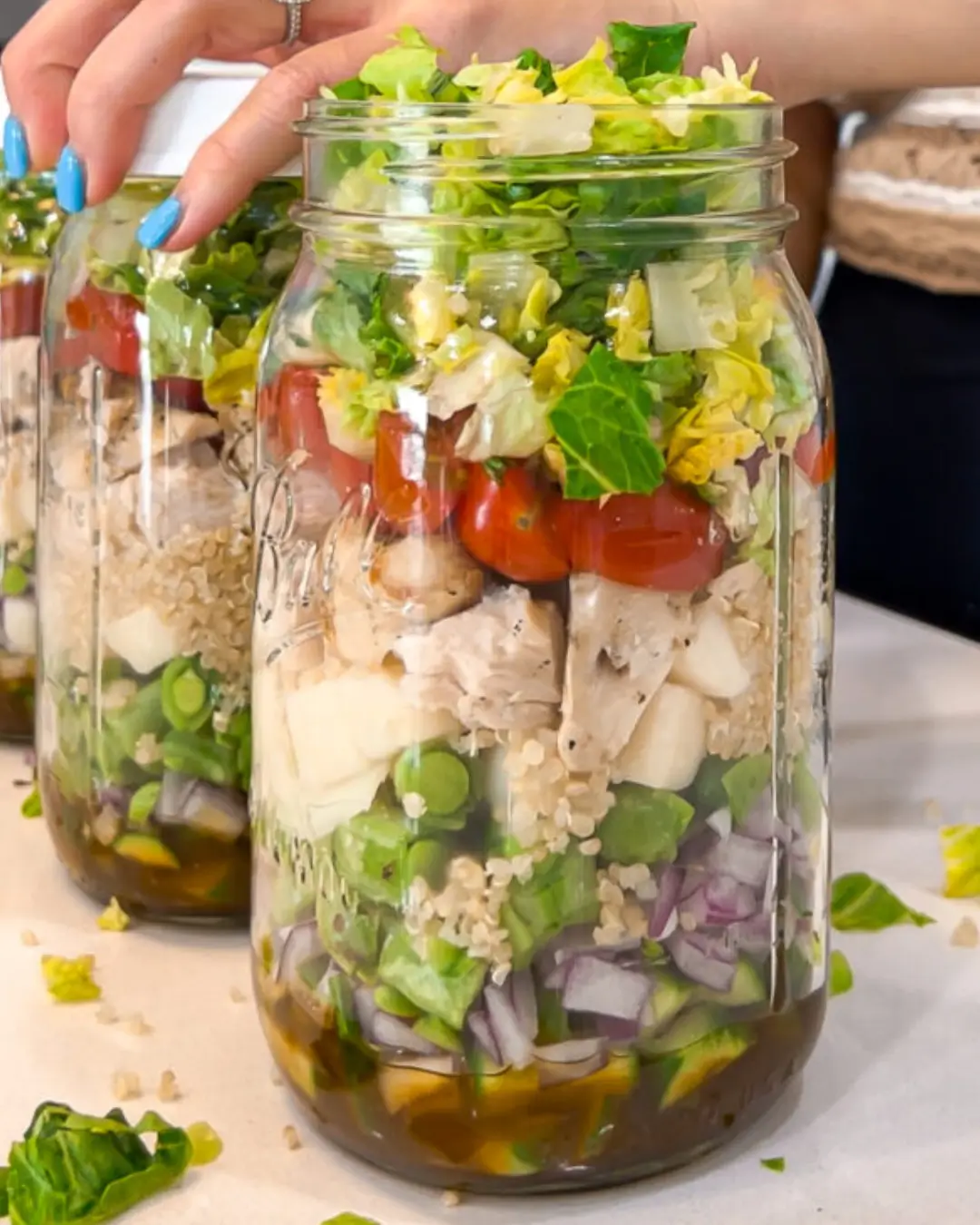 Vaso con Pollo, Quinoa e Cuore di Palma